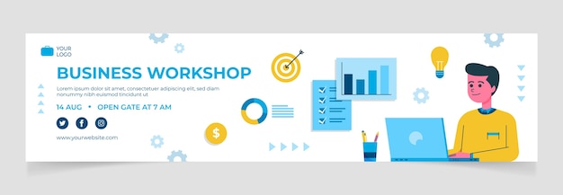 Business workshop flat twitch banner