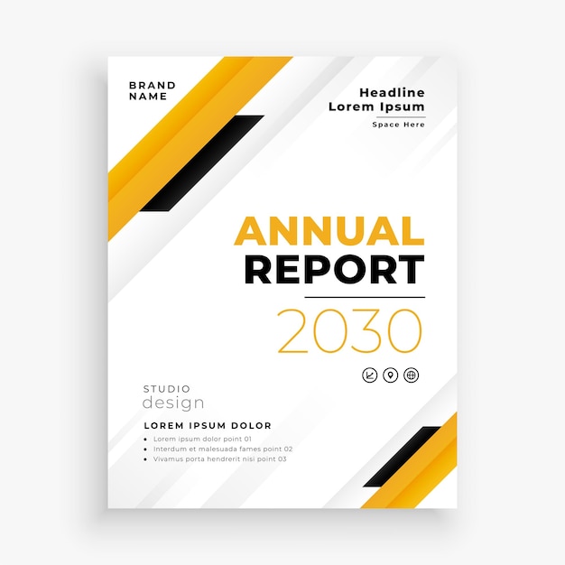 business yearly data report flyer in yellow theme