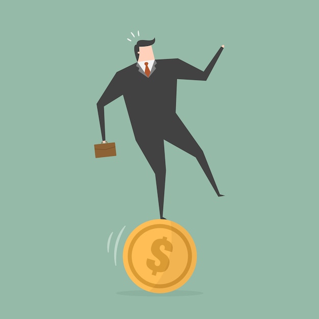 Free Vector businessman on a coin