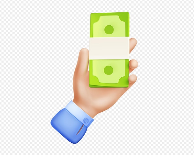 Free Vector businessman hand with money bundle png