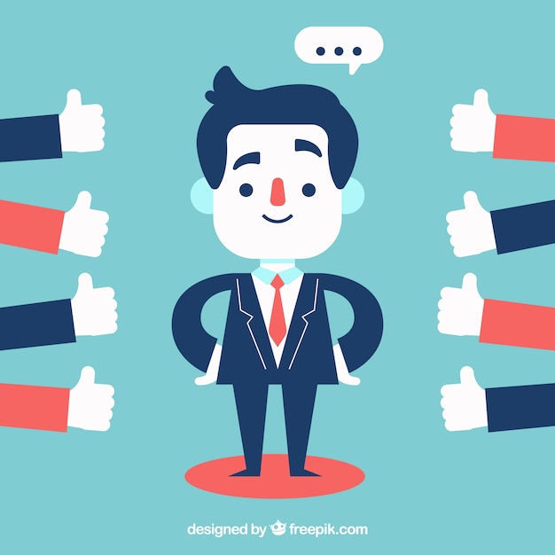 Free Vector businessman receiving approval