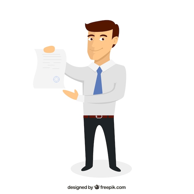 Free Vector businessman with a document