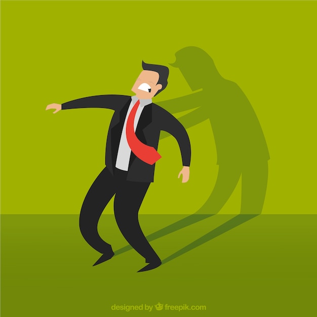 Free Vector businessman with his devil shadow