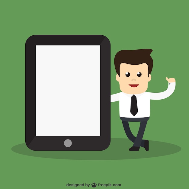 Free Vector businessman with tablet