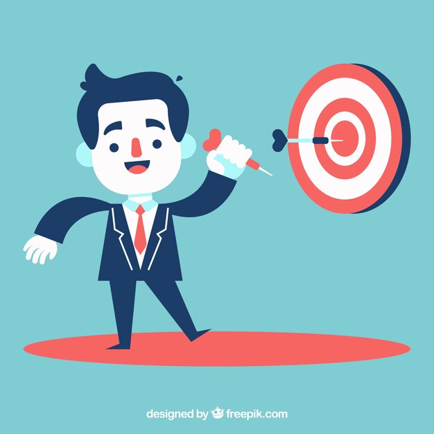 Businessman with target and dart