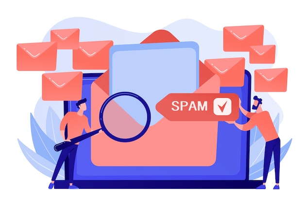 Businessmen get advertising, phishing, spreading malware irrelevant unsolicited spam message. Spam, unsolicited messages, malware spreading concept