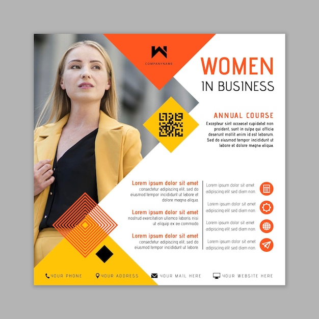 Free Vector businesswoman flyer template