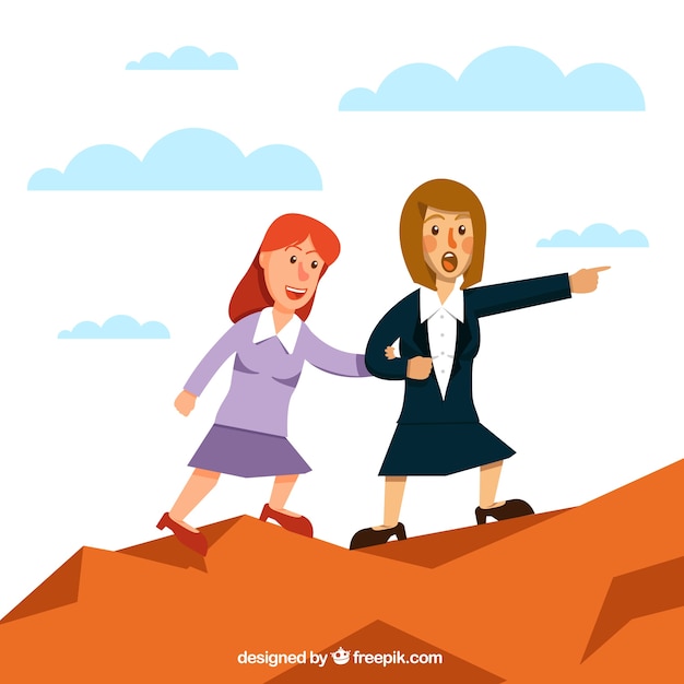 Free Vector businesswoman helping her colleague