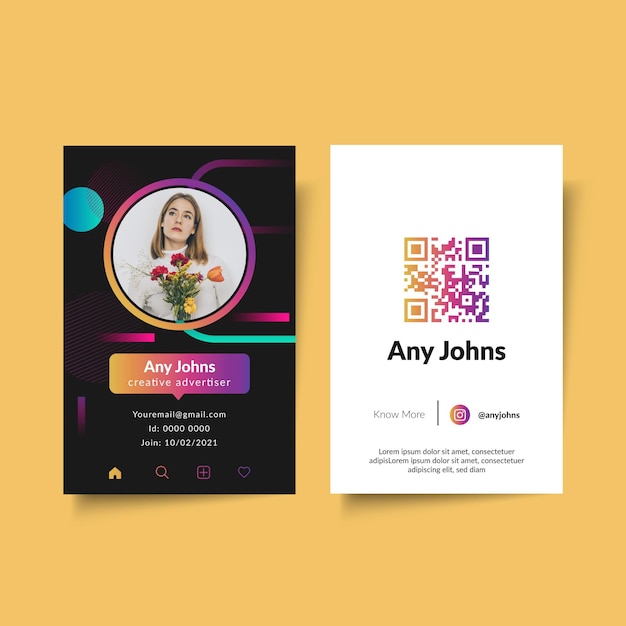 Businesswoman id card template