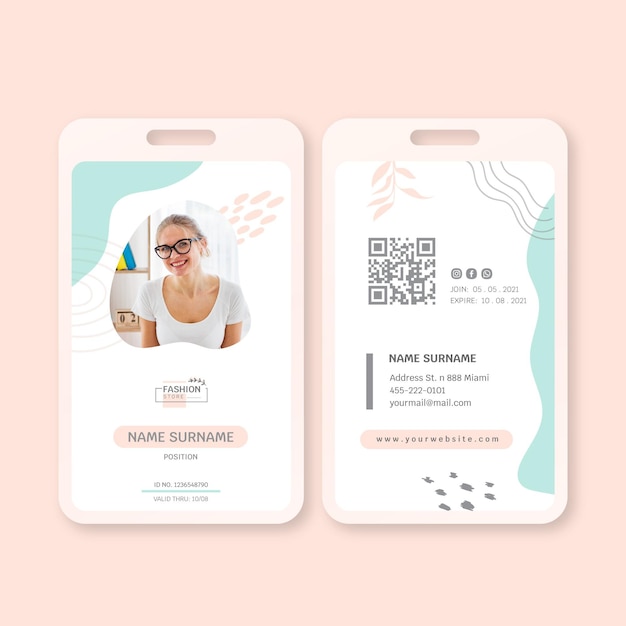 Businesswoman id card template