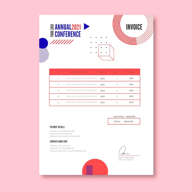 Businesswoman invoice template