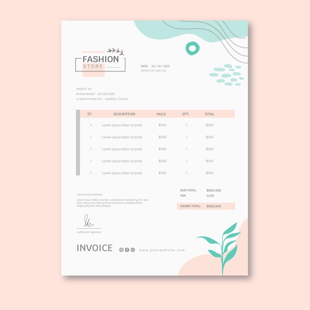 Businesswoman invoice template