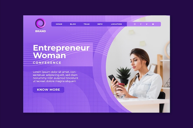 Businesswoman landing page template