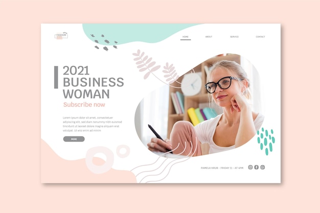 Businesswoman landing page template