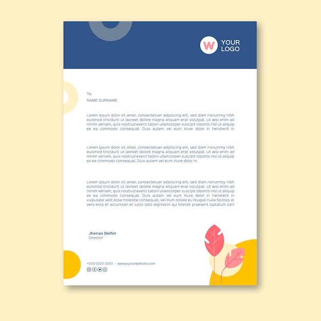 Businesswoman letterhead template