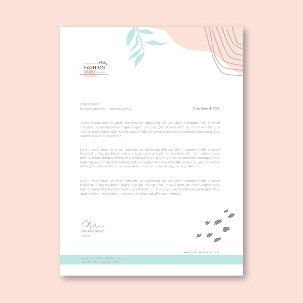 Businesswoman letterhead template