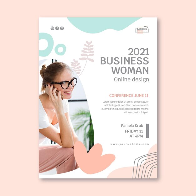 Businesswoman poster template