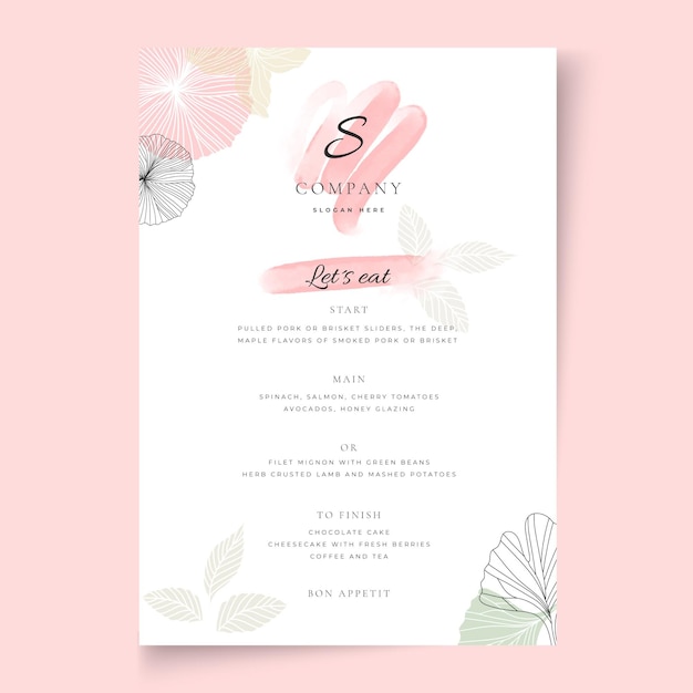 Businesswoman vertical menu template