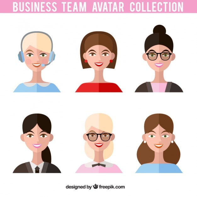 Free Vector businesswomen team avatars