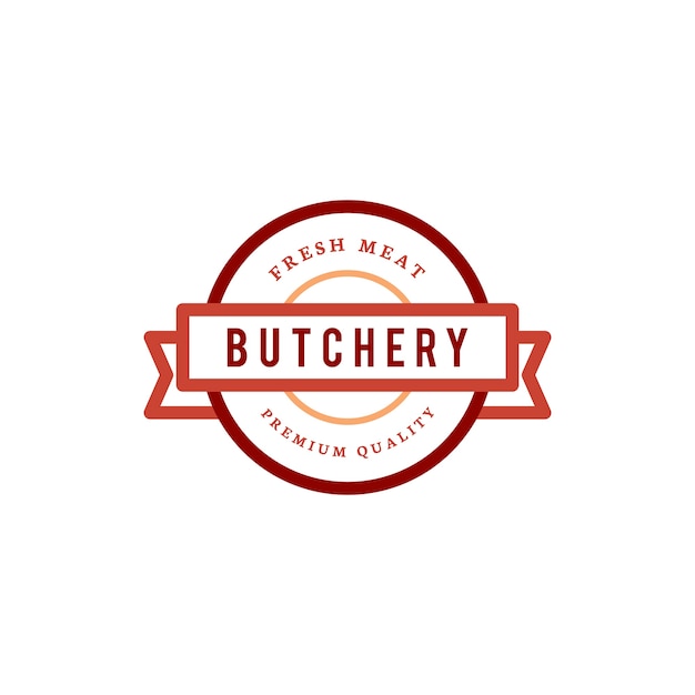 Butchery shop logo design illustration