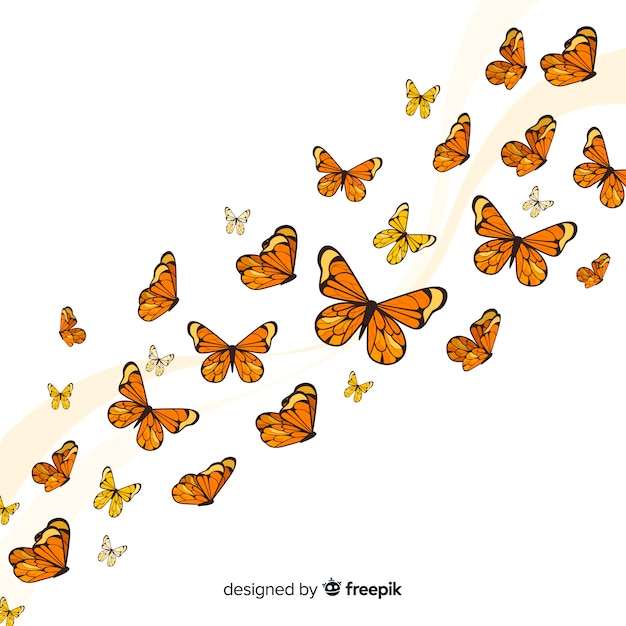 Butterflies flying background