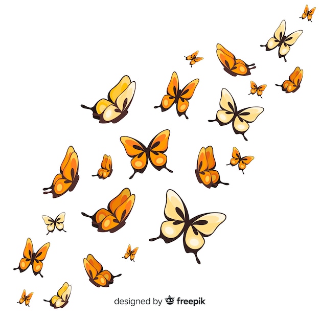 Free Vector butterflies flying background