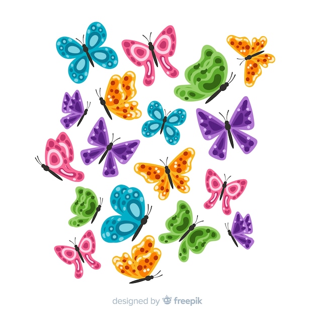 Free Vector butterflies flying