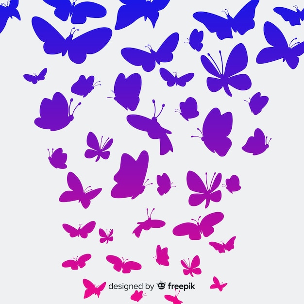 Butterflies silhouettes background