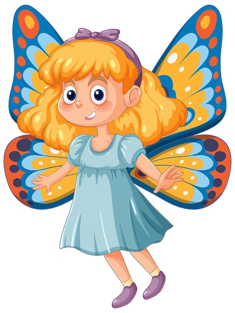 Butterfly Girl in Colorful Illustration