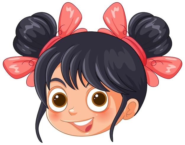 Free Vector butterfly girl with joyful expression