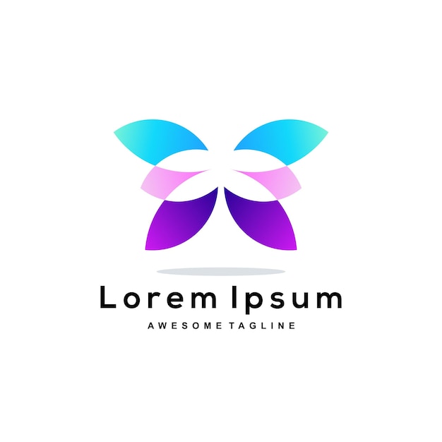 Butterfly gradient logo design colorful