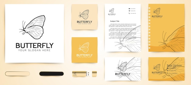 Butterfly line logo and business branding template Designs Inspiration Isolated on White Background