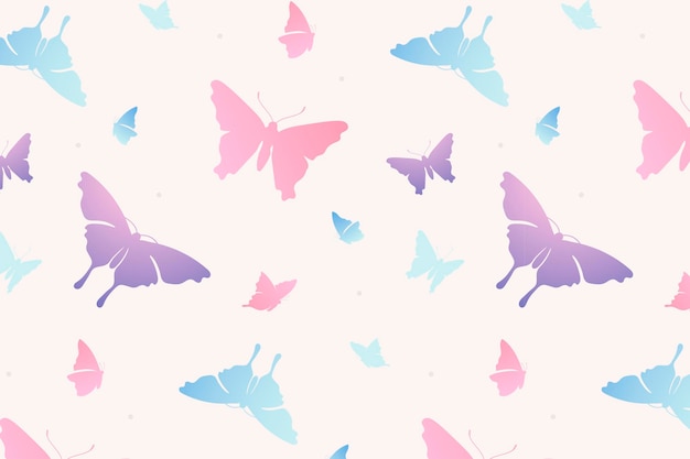 Free Vector butterfly pattern background, feminine pink aesthetic vector