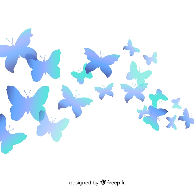 Free Vector butterfly silhouette background