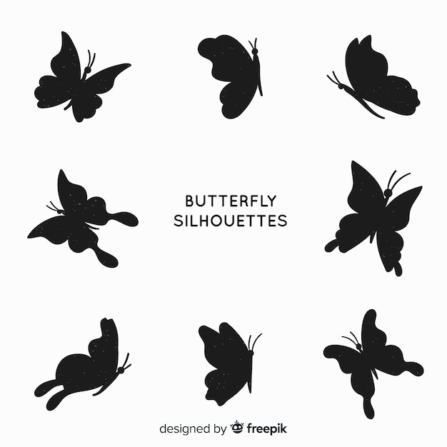 Free Vector butterfly silhouette pack