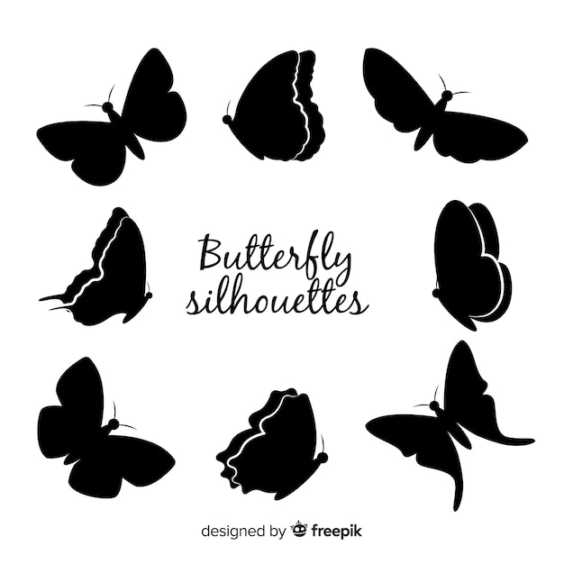 Free vector butterfly silhouette pack