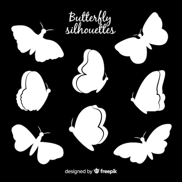 Free Vector butterfly silhouette pack