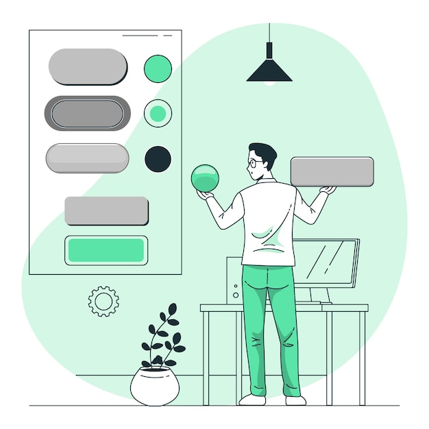 Free Vector button style concept illustration