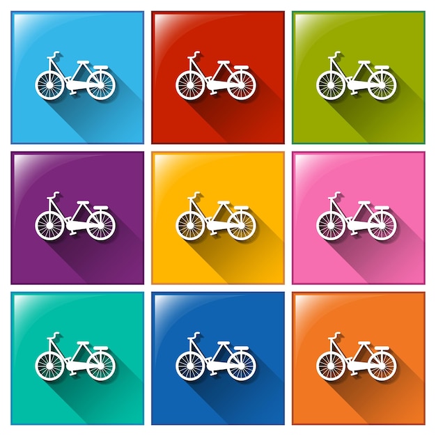 Buttons with bicycles