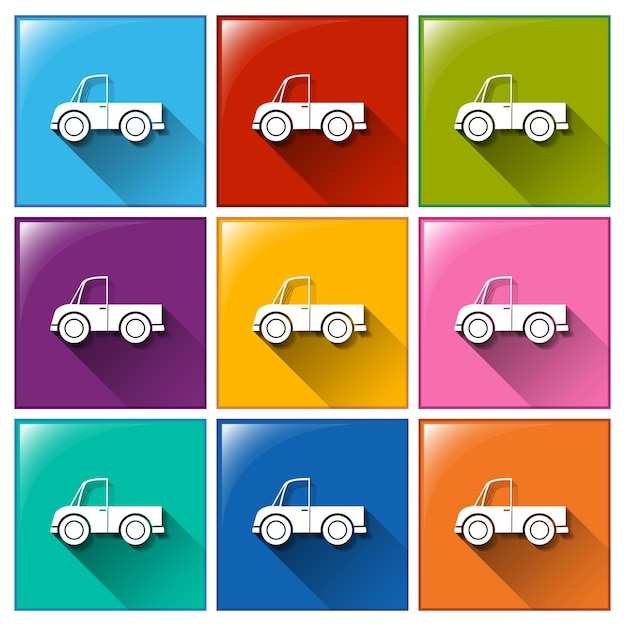 Free Vector buttons with cars