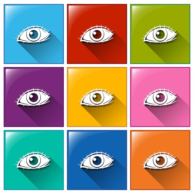 Free vector buttons with eyes