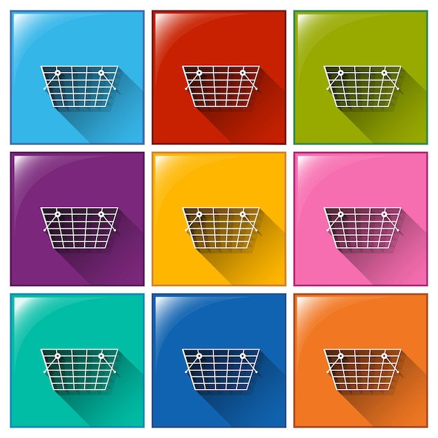 Free Vector buttons with grocery baskets