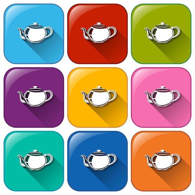 Free Vector buttons with teapots