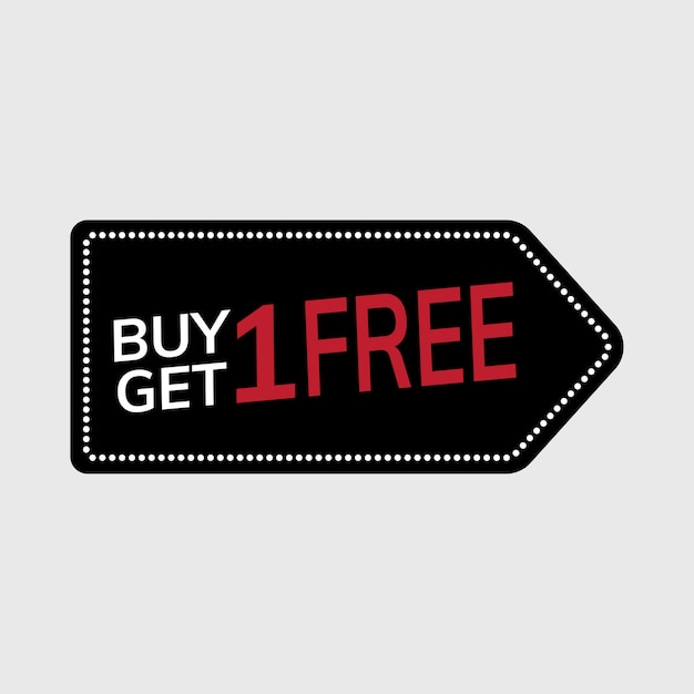 Free Vector buy one get one free promotional tag vector