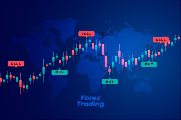 Buy and sell trend forex trading background