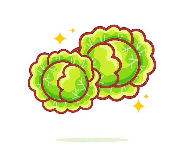 Free Vector cabbage hand drawn cartoon art illustration