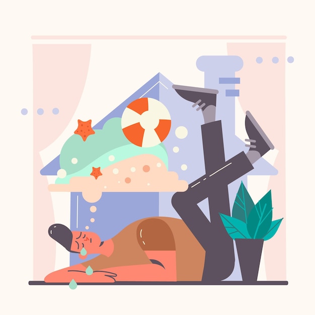 Free Vector cabin fever concept