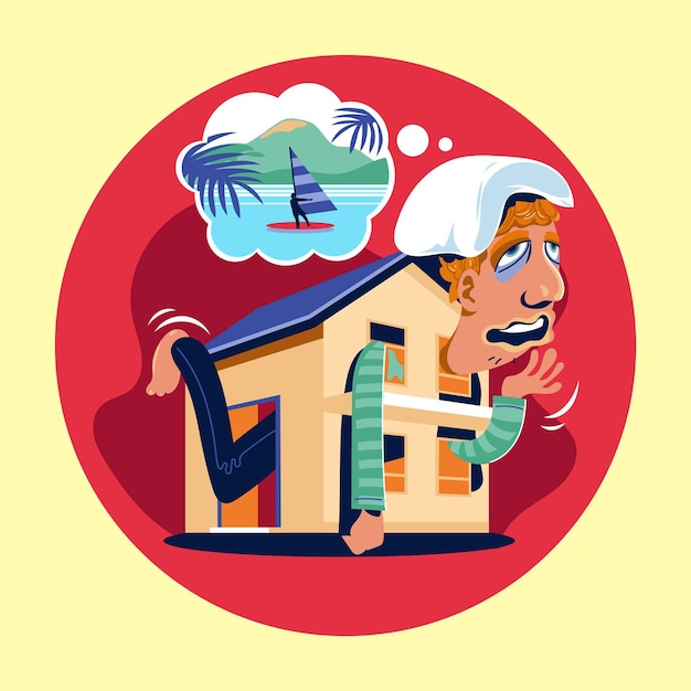 Free Vector cabin fever concept