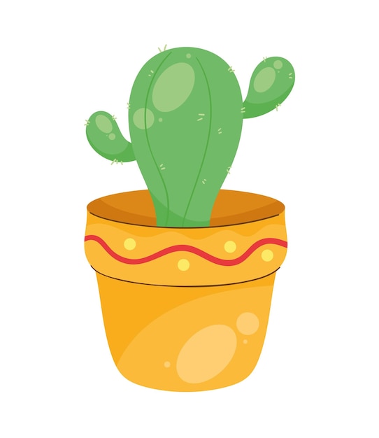 Free Vector cactu houseplant in pot