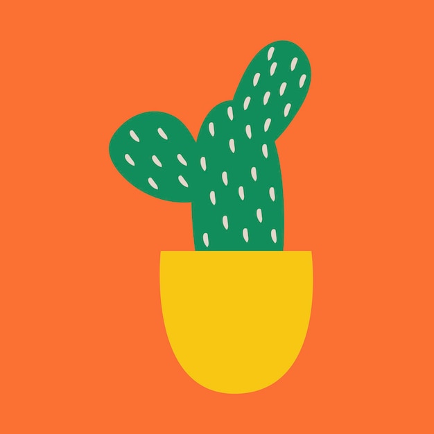 Free Vector cactus doodle sticker, nature illustration in colorful retro design vector